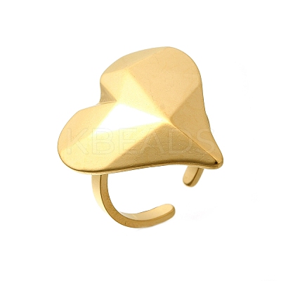 304 Stainless Steel Open Cuff Ring for Women RJEW-B109-03G-05-1
