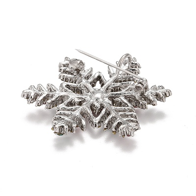 Colorful Rhinestone Snowflake Brooch for Christmas LS-JEWB-A004-04P-1