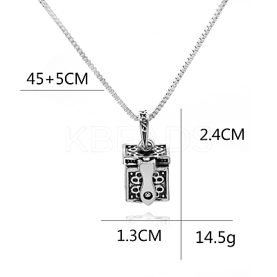 Alloy Prayer Box Urn Ashes Pendant Box Chain Necklace for Women Men PW-WG18929-01-1