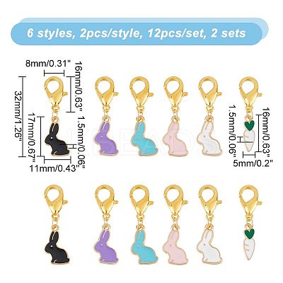 Alloy Enamel Pendant Locking Stitch Markers HJEW-AB00125-1