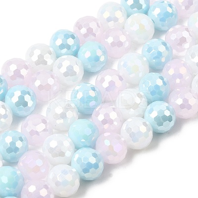 Electroplate Glass Beads Strands EGLA-D300-06-8mm-18-1