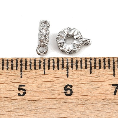 Brass Micro Pave Cubic Zirconia Tube Bails KK-K407-45P-1
