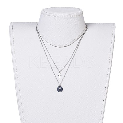 Non-Tarnish 304 Stainless Steel Tiered Necklaces X-NJEW-JN02350-02-1