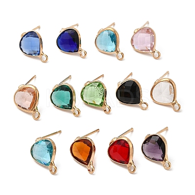 Brass Stud Earring Findings KK-Q777-27LG-1