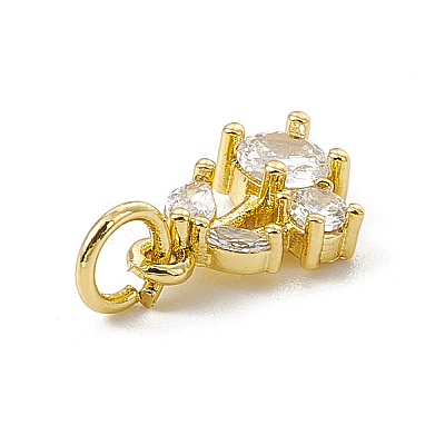 Brass Micro Pave Cubic Zirconia Charms ZIRC-F132-05G-1