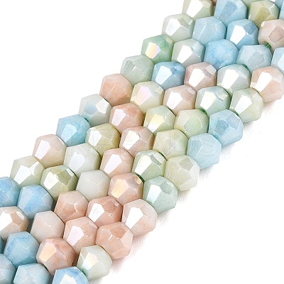 Anti-Tarnish Electroplate Bicone Glass Beads Strands EGLA-T021-4mm-16-13-1