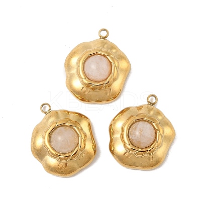 Natural Rose Quartz Pendants STAS-P380-20G-02-1