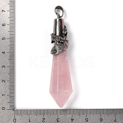 Natural Rose Quartz Pointed Big Pendants G-Q184-02M-AS-1