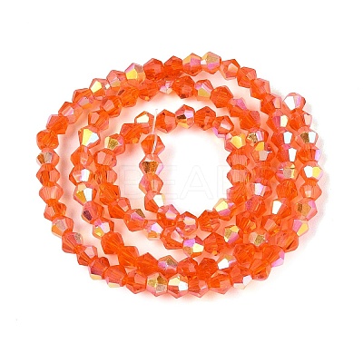 AB Color Plated Transparent Glass Beads Strands GLAA-G127-01K-1