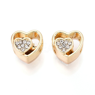 Rack Plating Alloy Rhinestone European Beads FIND-N011-07KCG-1