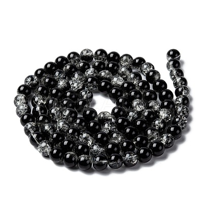 Baking Paint Crackle Glass Bead Strands CCG-S001-8mm-M-1