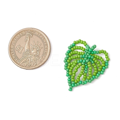Handmade Glass Seed Beaded Pendants PALLOY-MZ00797-01-1