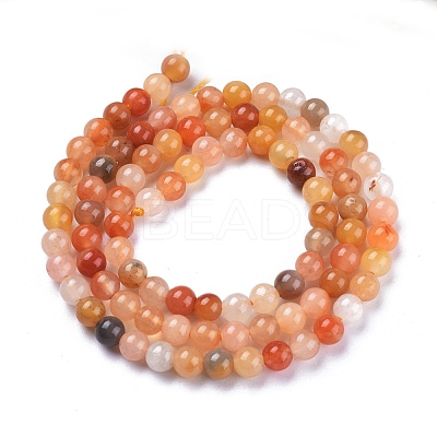 Natural Golden Silk Jade Beads Strands G-K410-07-4mm-1