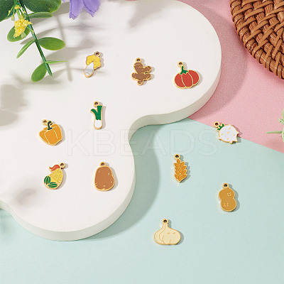 11Pcs 11 Styles Vegetables 304 Stainless Steel Enamel Charms STAS-TA0005-46-1