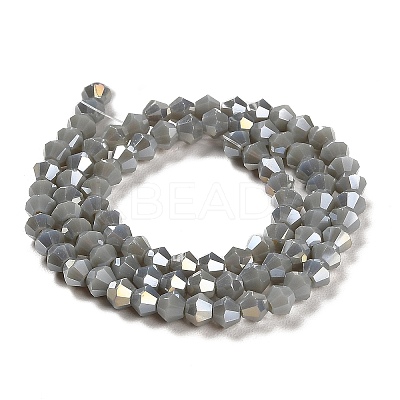Opaque Solid Color Electroplate Glass Beads Strands GLAA-F029-P4mm-A-M-1