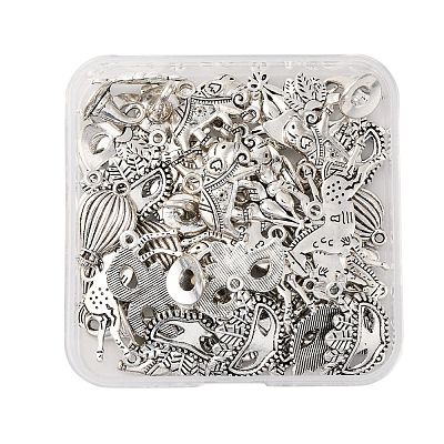64Pcs 8 Styles Carnival Theme Tibetan Style Alloy Pendants TIBE-FP0001-12-1