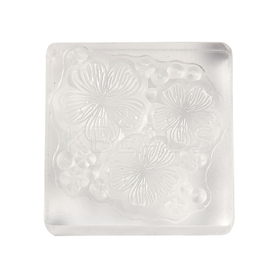 Flower Silicone Clear Stamps with Acrylic Blocks DIY-G121-07F-1
