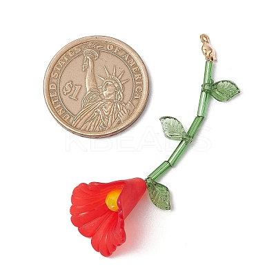 Flower Acrylic Big Pendants PALLOY-TA00239-1