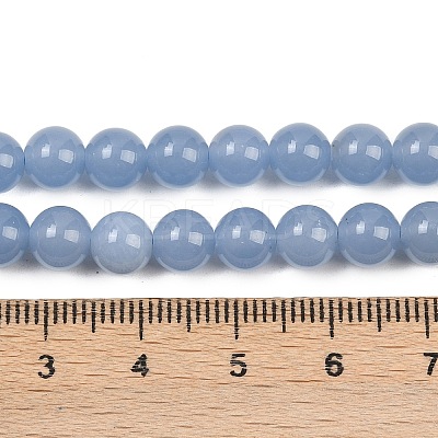 Natural Angelite Beads Strands G-G286-A01-6mm-1