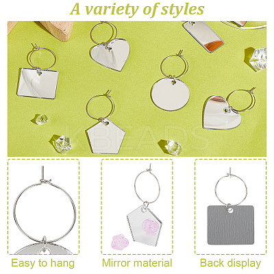 Acrylic Wine Glass Charms AJEW-GA00008-1
