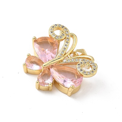 Brass Micro Pave Cubic Zirconia Pendants KK-L239-056G-01-1