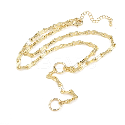 Brass 8 Link Chain Y Lariat Necklaces NJEW-H087-02G-1