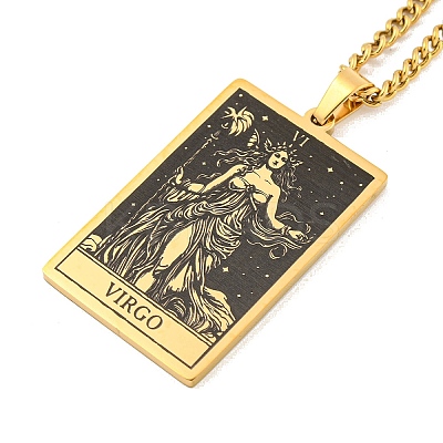 304 Stainless Steel Tarot Pendant Necklaces NJEW-A026-01G-06-1