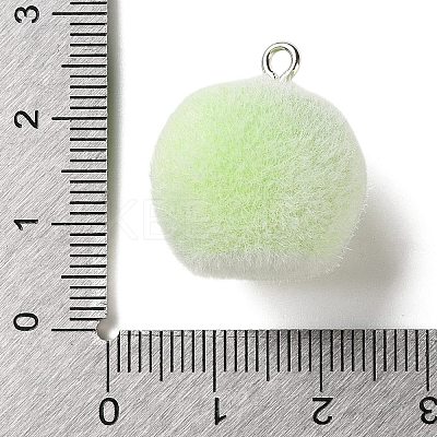 Fruit Theme Flocking Opaque Resin Pendants RESI-D017-04B-P-1
