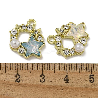 Rack Plating Alloy Rhinestone Pendants PALLOY-F312-03G-1