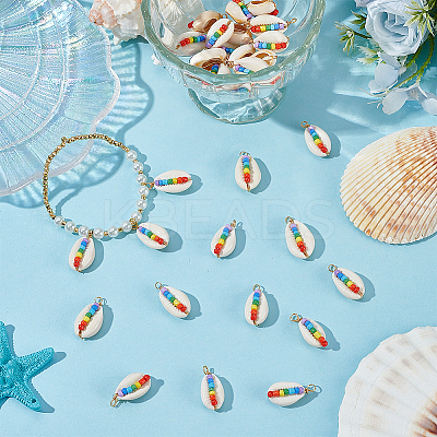 30Pcs Natural Cowrie Shell Pendants FIND-ME0002-51-1