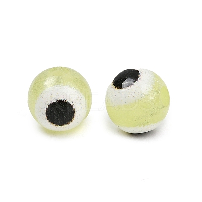 Luminous & Printed Opaque Acrylic Beads LACR-G050-01B-1