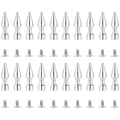 20Pcs Zinc Alloy Spikes Screwback Studs FIND-GF0008-53A-1