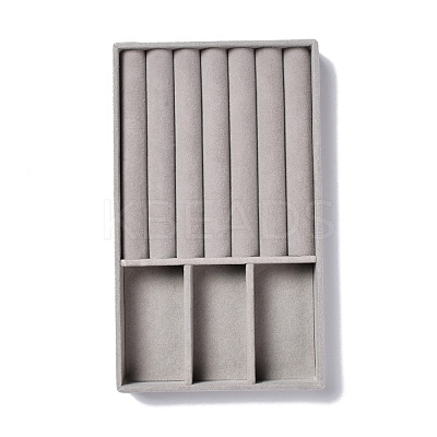 3-Grid Rectangle Velvet Jewelry Trays ODIS-O005-01A-1