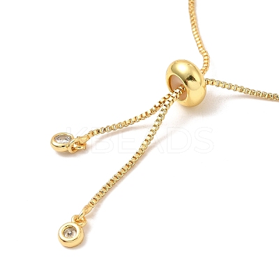 Adjustable Rack Plating Brass Cubic Zirconia Chain Bracelets BJEW-A132-10G-1