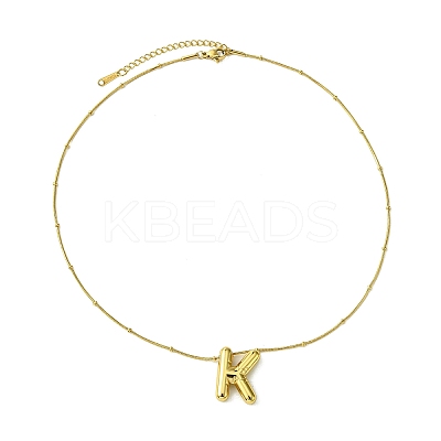 Ion Plating(IP) Initial Letter 304 Stainless Steel Pendant Necklace NJEW-R265-05G-K-1