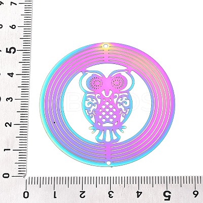 201 Stainless Steel 3D Rotating Hanging Wind Spinner STAS-T064-93-1