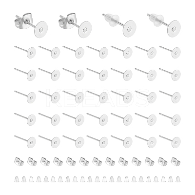 304 Stainless Steel Stur Earring Findings STAS-UN0059-20C-1