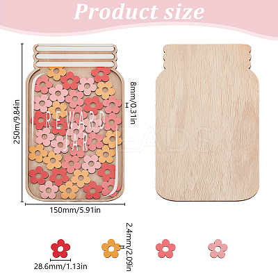 DIY Wood Flower Reward Chart for Kids AJEW-WH0542-79-1