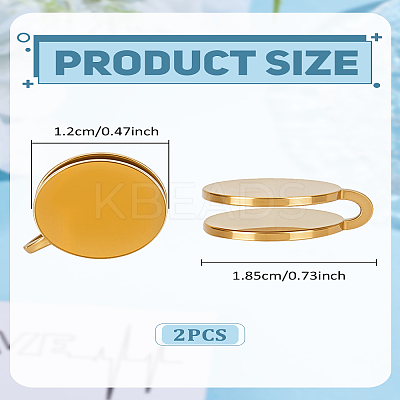 2Pcs Stainless Steel Clip-on Earrings EJEW-LP0007-046G-1