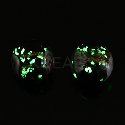 Luminous Handmade Gold Sand Lampwork Beads LAMP-T021-03A-1
