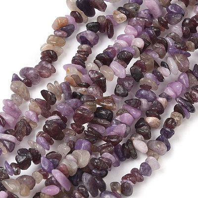 Natural Lepidolite/Purple Mica Stone Beads Strands G-Z081-A01-1