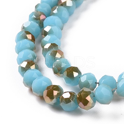 Electroplate Opaque Solid Color Glass Beads Strands EGLA-A034-P4mm-J03-1
