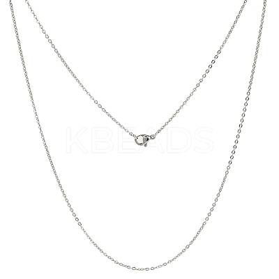 Tarnish Resistant Classic Plain 304 Stainless Steel Mens Womens Cable Chains Necklaces LS-STAS-S029-02-1