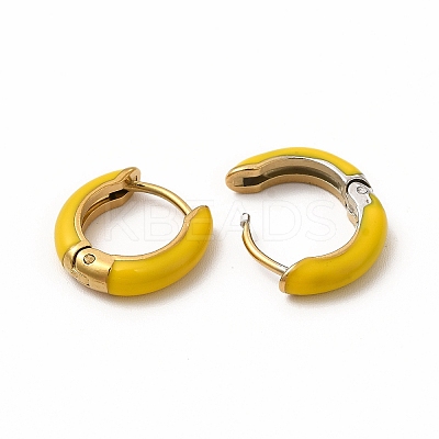 Ion Plating(IP) Enamel Hoop Earrings EJEW-G344-02G-02-1