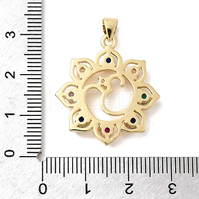Brass Micro Pave Cubic Zirconia Pendants KK-H529-28G-1