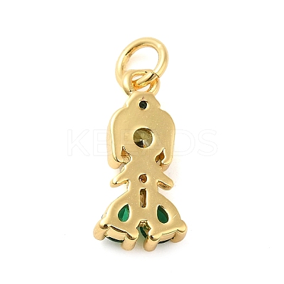 Rack Plating Brass with Cubic Zirconia Pendants KK-Q784-10G-02-1