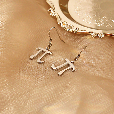 Pi Symbol 304 Stainless Steel Dangle Earring NQ2013-1-1