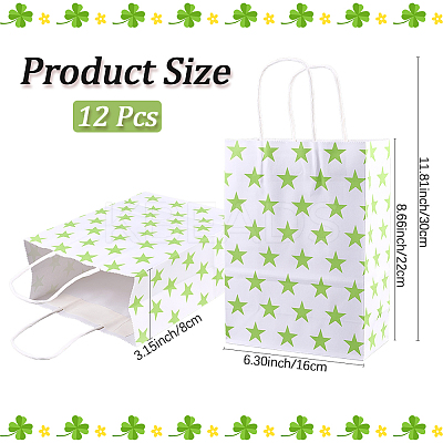 Kraft Paper Star Printed Bags with Handles ABAG-WH20013-08A-1