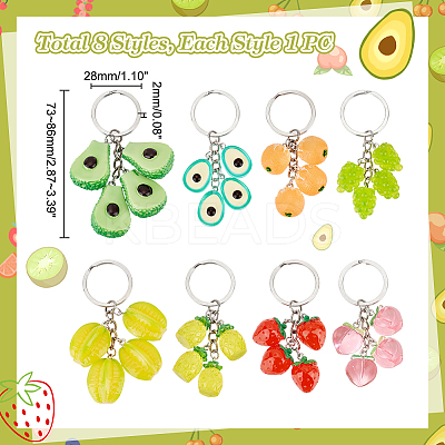 Fruit Resin Pendant Keychains KEYC-AB00044-1