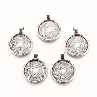 Tibetan Style Alloy Pendant Cabochon Settings LS-TIBE-R295-055AS-LF-1